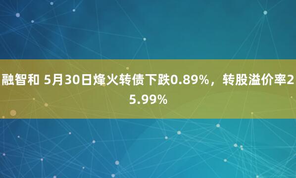 融智和 5月30日烽火转债下跌0.89%，转股溢价率25.99%